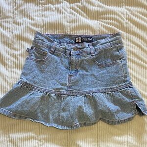 Duck Head Girls Light Blue Ruffled Denim Skort